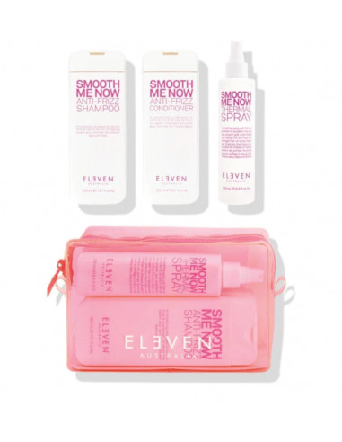 Eleven Australia Holiday Smooth Trio 2023 Zestaw Wygładzający Do Włosów Szampon i Odżykwa 300ml, Thermo Spray Do Włosów 200ml