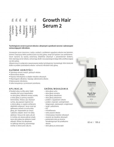 Dermomedica Growth Hair Serum 2 60 ml Wzrost Włosów i Regeneracja Skóry Głowy