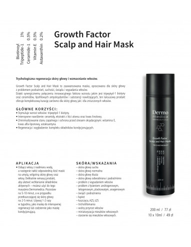 Dermomedica Growth Factor Scalp And Hair Mask 200 ml Maska Trychologiczna do Regeneracji Skóry Głowy i Wzrostu Włosów