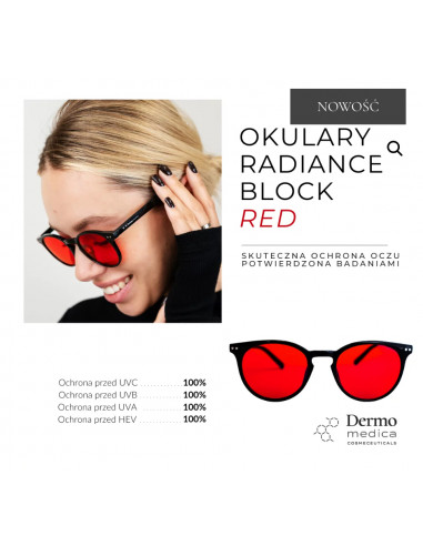 Dermomedica  RED BASIC  Okulary z czerwonymi soczewkami