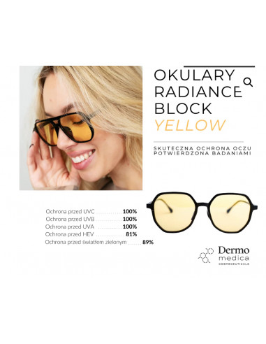 Dermomedica YELLOW AUDREY Okulary z żółtymi soczewkami wspierające rytm okołodobowy, regulację hormonalną i procesy slow-aging